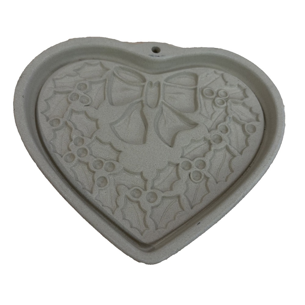 Pampered Chef Cookie Mold Winter Wreath Tan Heart‎ Seasons of the Heart 2003 OS